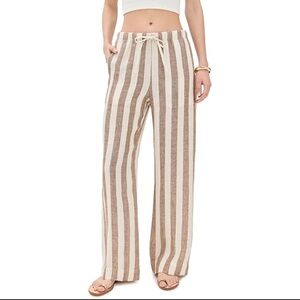 NWOT Stripped Lenin Cotton Blend Beach Pants Size L